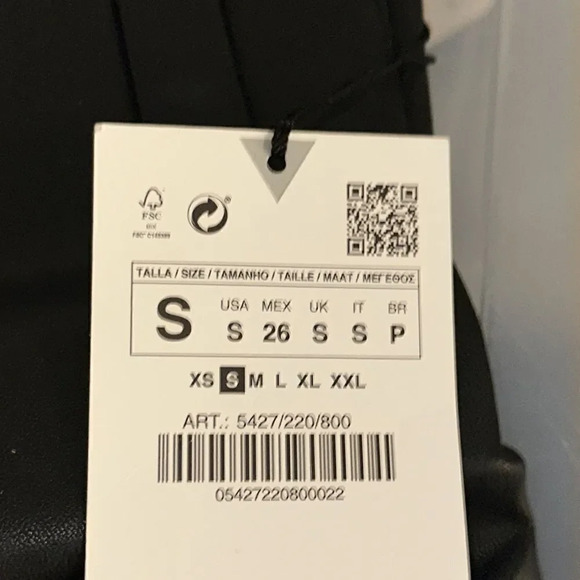 ZARA | Black | FAUX LEATHER LEGGINGS - Picture 9 of 10